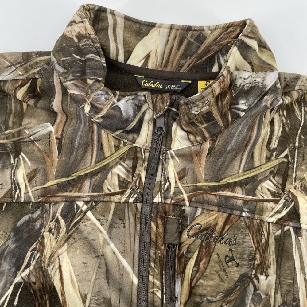 Cabela's Men's 3XL Camo Hunting Vest Full Zip Classic Fit Waterfowl 4Most